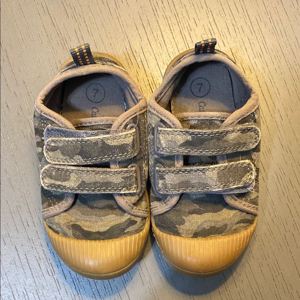 Cat & Jack Green and Tan Sneakers with Velcro Straps